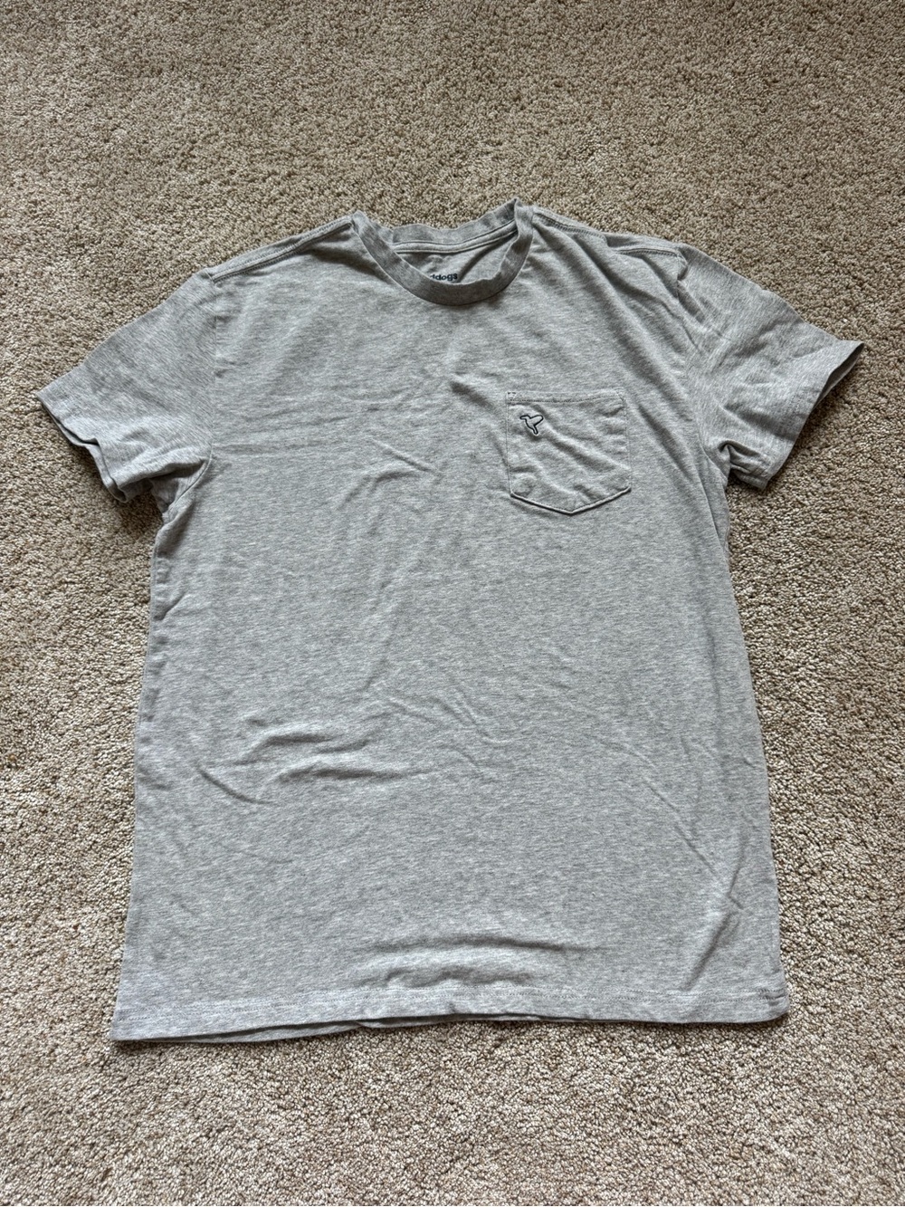 Birddogs Adult Medium Grey Tee Shirt Pocket Navy Top Men's